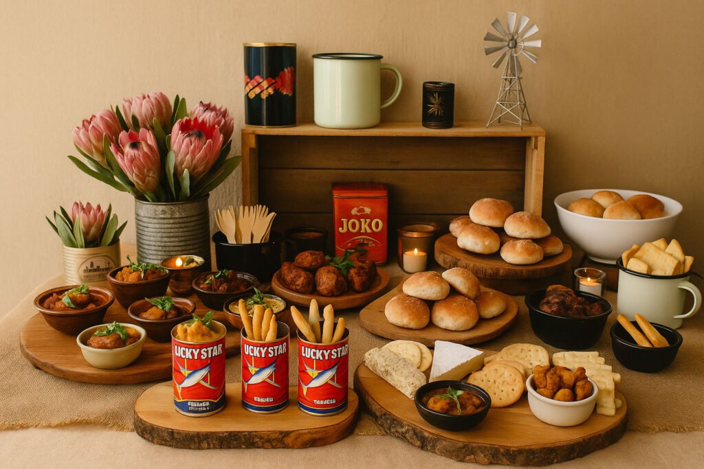 heritage day decor ideas pap en wors pilchard tins protea
