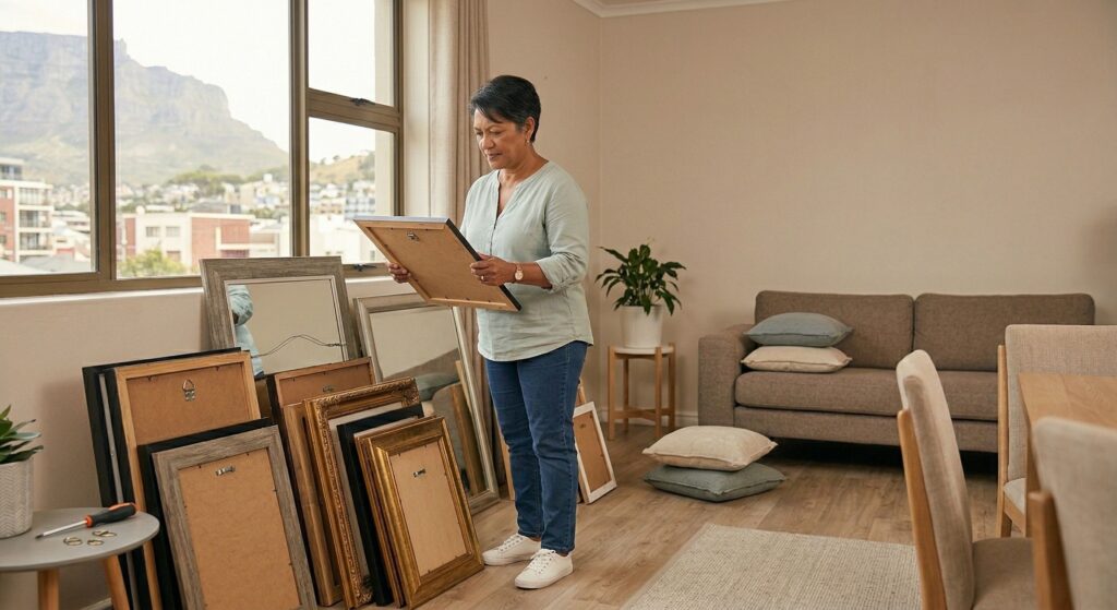 Pro Picture Hanging in Cape Town Secure and Stylish - client preparing for our team-2