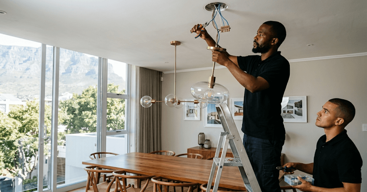 Handyman Homes professional providing light and socket installation services in Cape Town