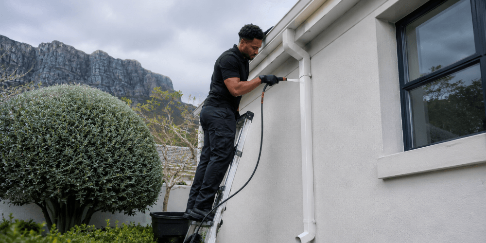 Gutter cleaning in a Cape Town home by Handyman Homes
