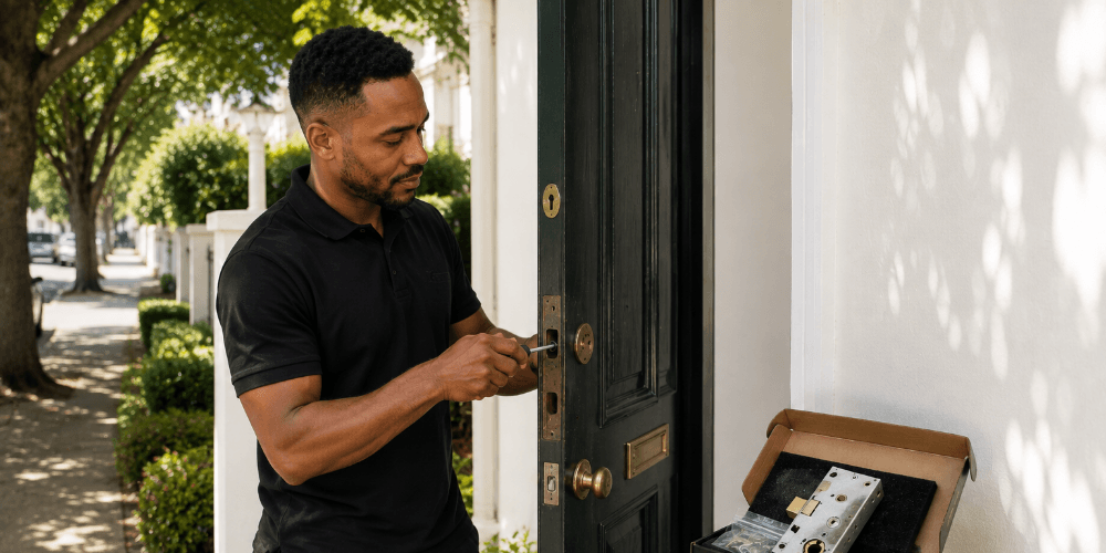 Door lock repair and replacement in a Cape Town home by Handyman Homes