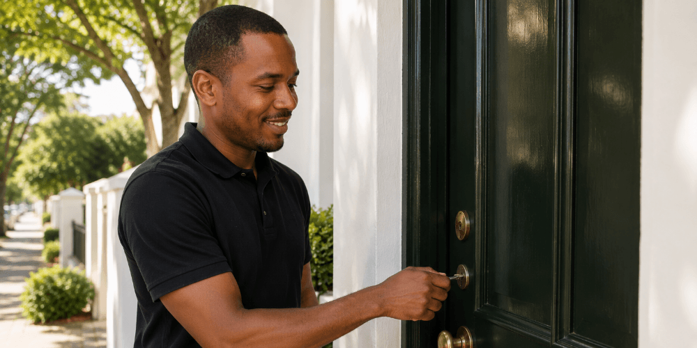 Door lock repair and replacement in a Cape Town home by Handyman Homes