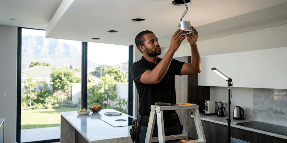 Light and socket installation in a Cape Town home by Handyman Homes